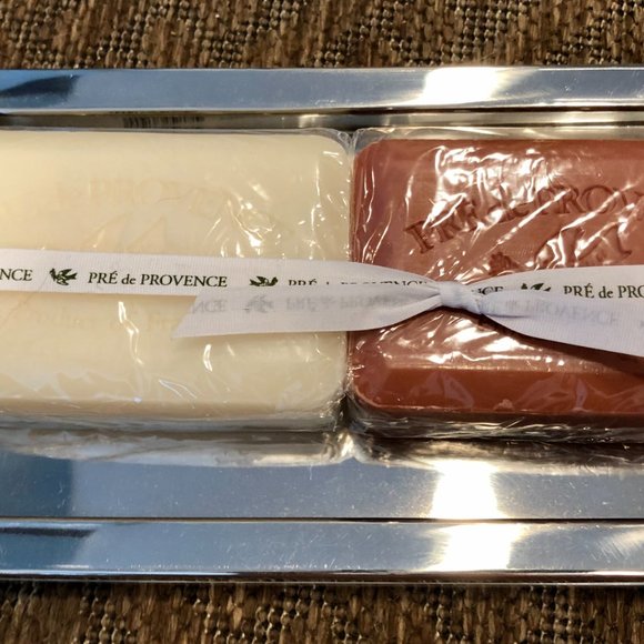 Pre de Provence Pomegranate and Milk Soap Bar 250g 8.8oz ea & Tray Lot 2 NEW NWT - Picture 1 of 13